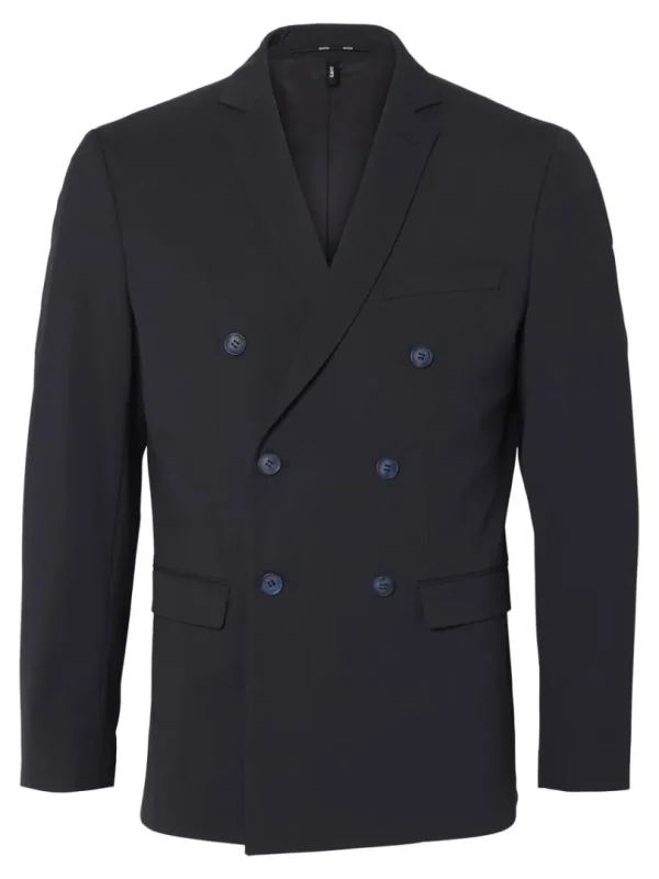 Jakkesæt & Blazers>SELECTED KLASSISK DOBBELTRADET BLAZER Blue
