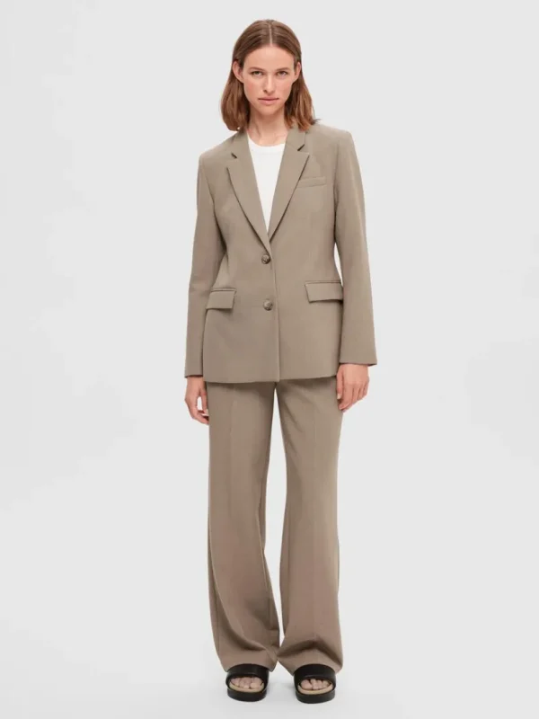 Jakkesæt & Blazers>SELECTED KLASSISK ENKELTRADET BLAZER Brown