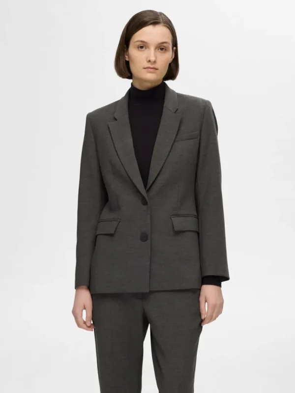 Jakkesæt & Blazers>SELECTED KLASSISK FIT BLAZER Grey