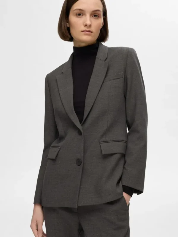 Jakkesæt & Blazers>SELECTED KLASSISK FIT BLAZER Grey