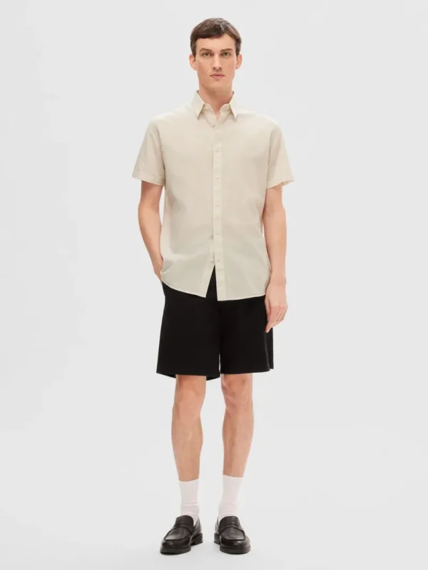 Skjorter>SELECTED KLASSISK KORTÆRMET SKJORTE Beige