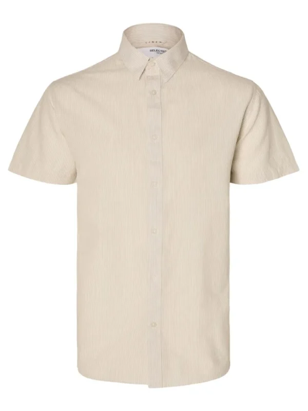 Skjorter>SELECTED KLASSISK KORTÆRMET SKJORTE Beige
