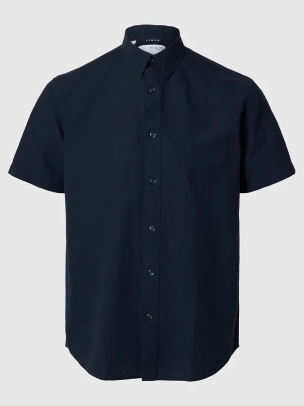Skjorter>SELECTED KLASSISK KORTÆRMET SKJORTE Blue
