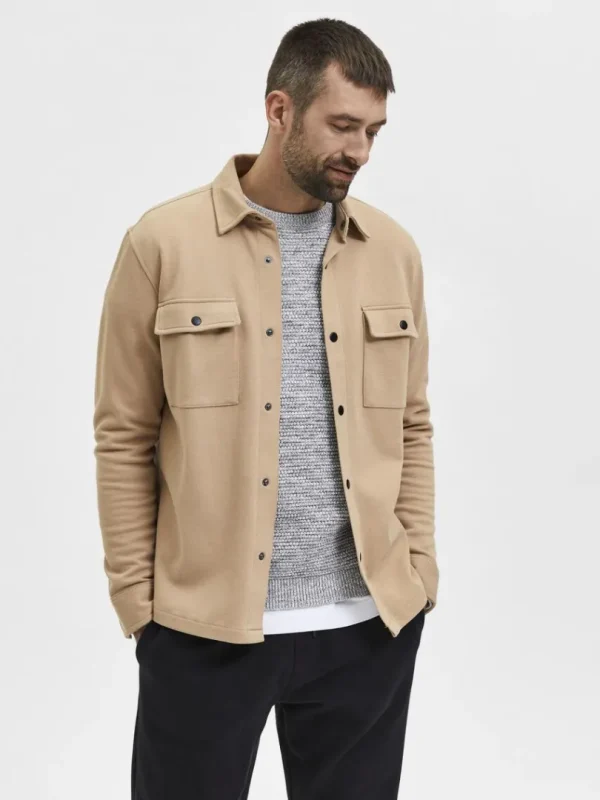 Overtøj | Skjorter>SELECTED KLASSISK OVERSHIRT Beige