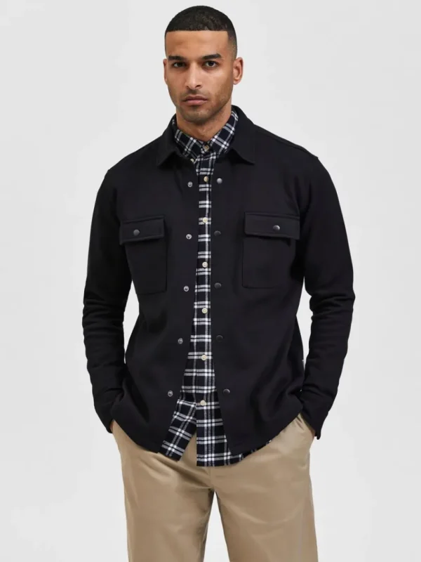 Overtøj | Skjorter>SELECTED KLASSISK OVERSHIRT Black