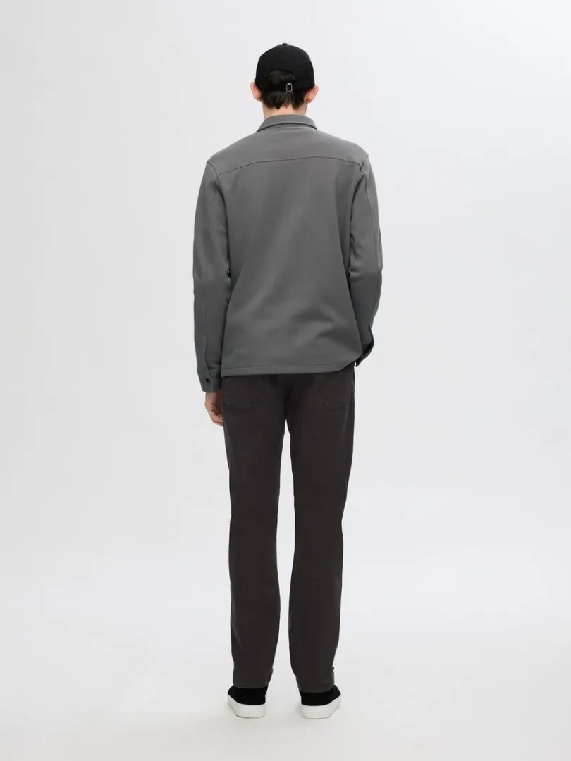 klassisk_overshirt_1-1.webp Overtøj | Skjorter>SELECTED KLASSISK OVERSHIRT Grey