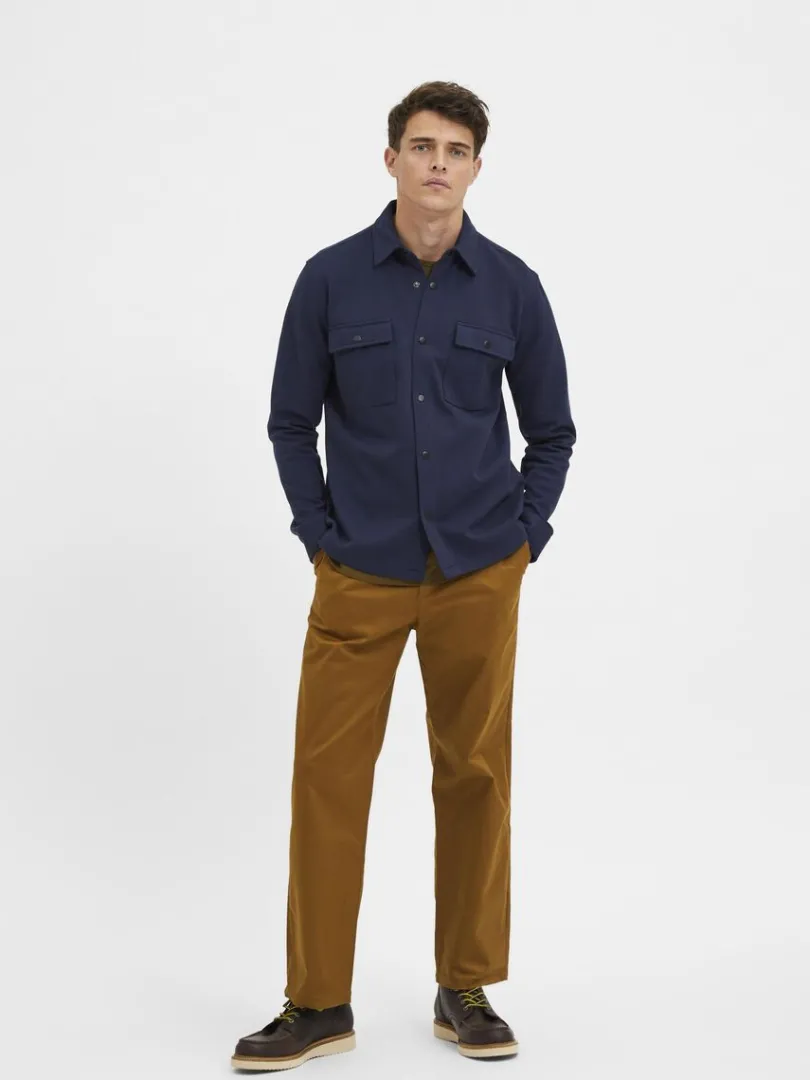 klassisk_overshirt_2-3.webp Overtøj | Skjorter>SELECTED KLASSISK OVERSHIRT Blue