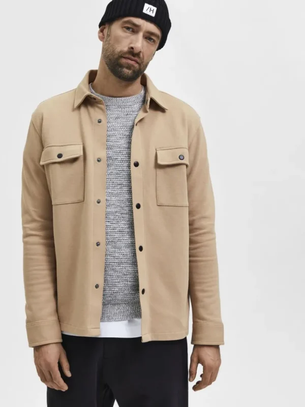 Overtøj | Skjorter>SELECTED KLASSISK OVERSHIRT Beige