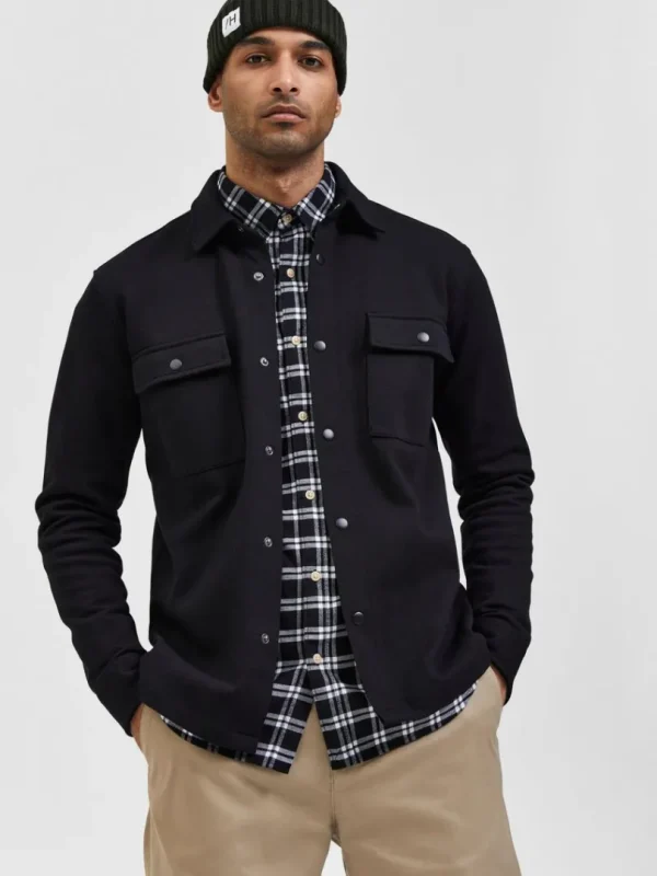 Overtøj | Skjorter>SELECTED KLASSISK OVERSHIRT Black