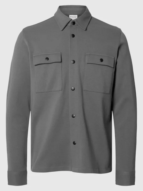 Overtøj | Skjorter>SELECTED KLASSISK OVERSHIRT Grey