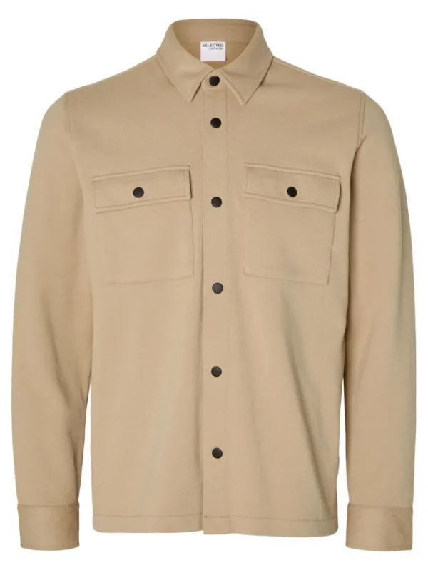 Overtøj | Skjorter>SELECTED KLASSISK OVERSHIRT Beige