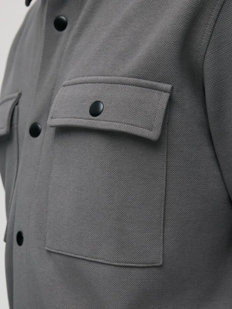 klassisk_overshirt_5-1.webp Overtøj | Skjorter>SELECTED KLASSISK OVERSHIRT Grey