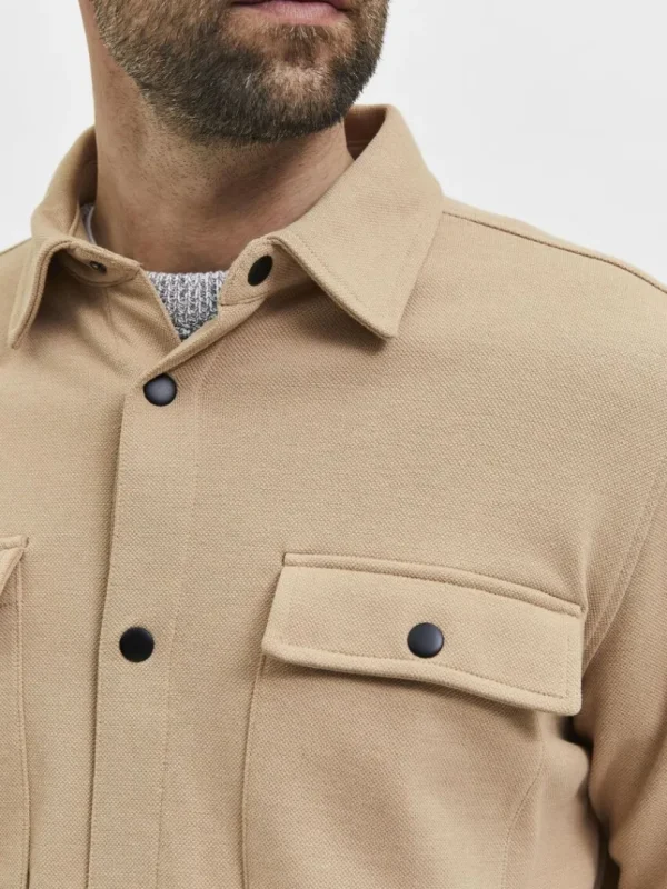 Overtøj | Skjorter>SELECTED KLASSISK OVERSHIRT Beige