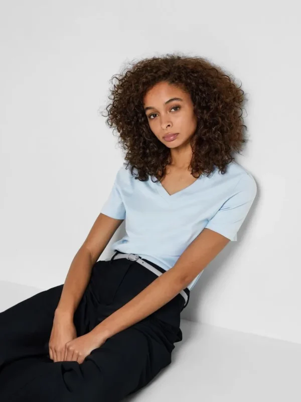 T-shirts>SELECTED KLASSISK V-HALS T-SHIRT Blue