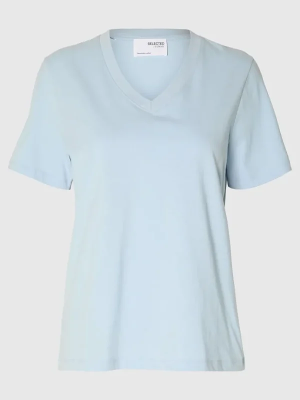 T-shirts>SELECTED KLASSISK V-HALS T-SHIRT Blue