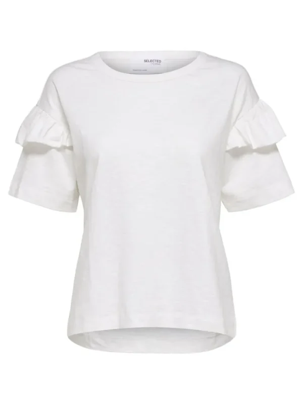 T-shirts>SELECTED ØKOLOGISK BOMULD FLÆSE T-SHIRT White