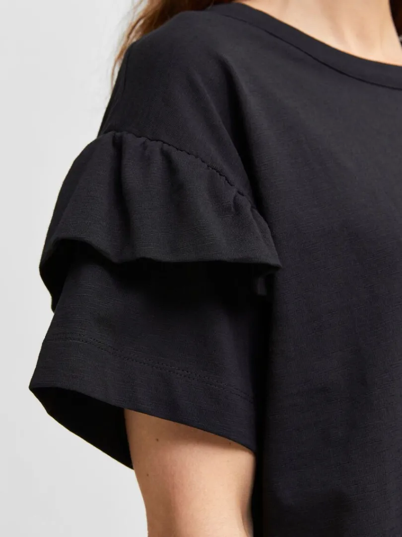 kologisk_bomuld_flse_tshi_4-2.webp T-shirts>SELECTED ØKOLOGISK BOMULD FLÆSE T-SHIRT Black