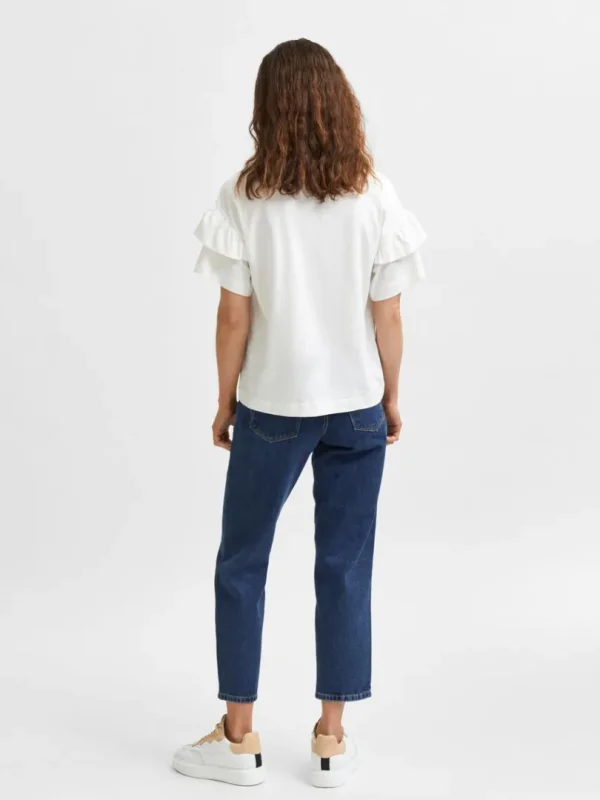 T-shirts>SELECTED ØKOLOGISK BOMULD FLÆSE T-SHIRT White