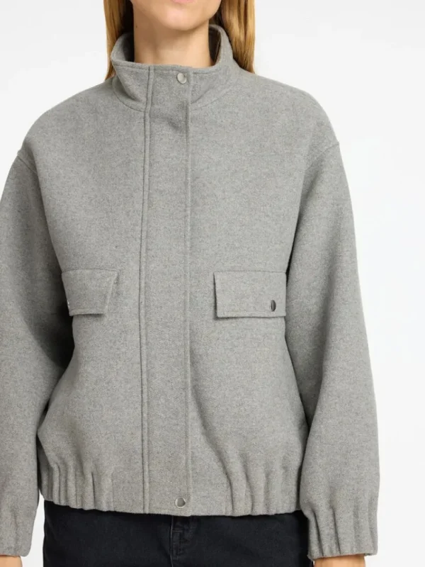 Overtøj>SELECTED KORT BOMBERJAKKE Grey