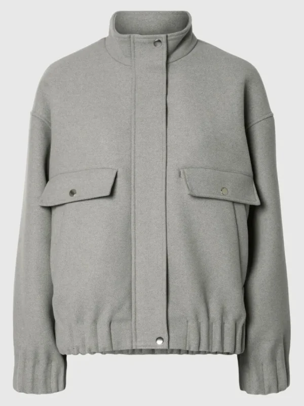 Overtøj>SELECTED KORT BOMBERJAKKE Grey