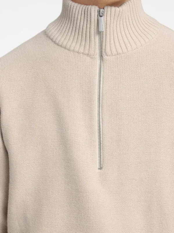 Strik>SELECTED KORT LYNLÅS PULLOVER Beige