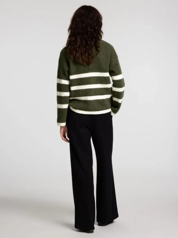 Strik>SELECTED KORT LYNLÅS PULLOVER Green