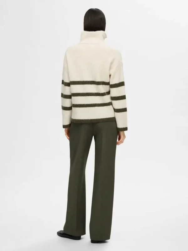 Strik>SELECTED KORT LYNLÅS PULLOVER Beige