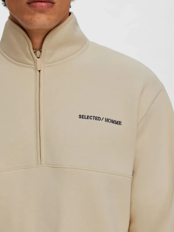 Hættetrøjer & Sweatshirts>SELECTED KORT LYNLÅS PULLOVER Beige