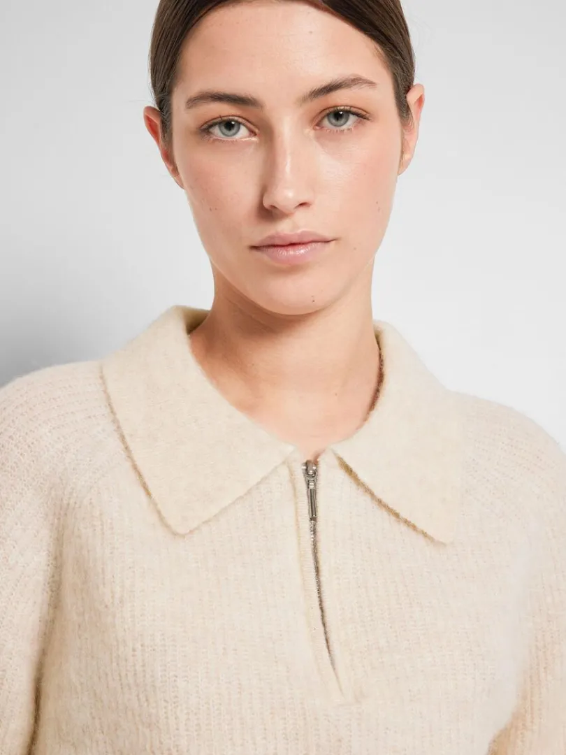 kort_lynls_strikket_top_2.webp Strik>SELECTED KORT LYNLÅS STRIKKET TOP Beige