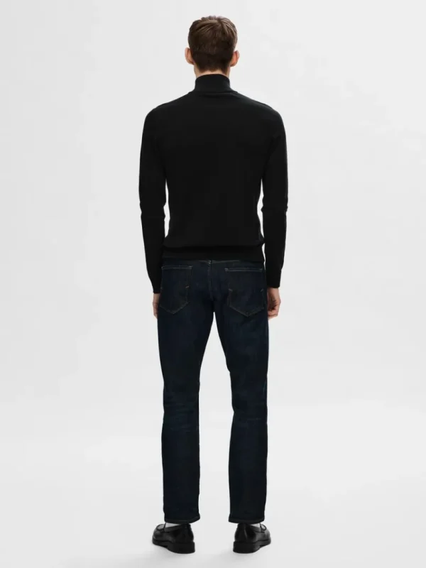Strik>SELECTED KORT LYNLÅS STRIKTRØJE Black