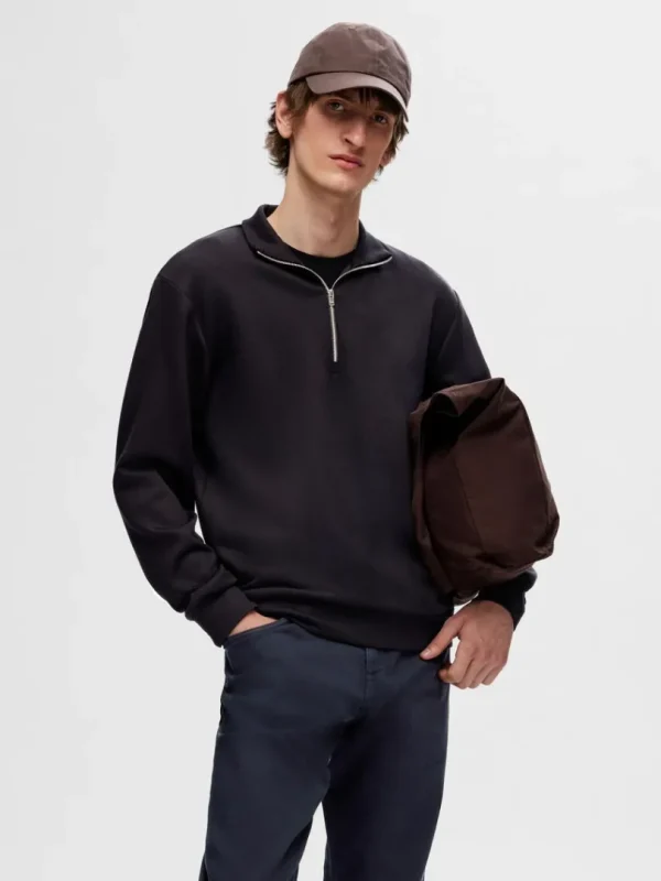 Hættetrøjer & Sweatshirts>SELECTED KORT LYNLÅS SWEATSHIRT Black