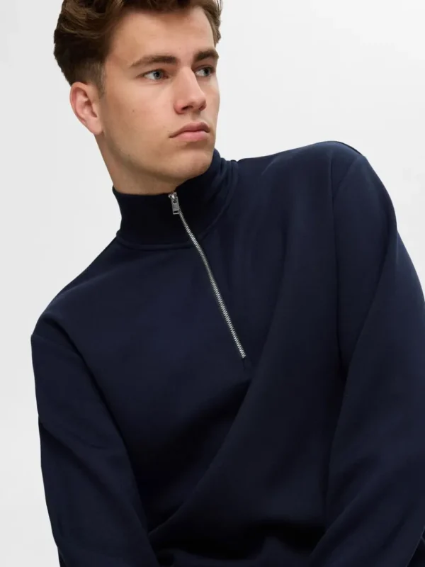 Hættetrøjer & Sweatshirts>SELECTED KORT LYNLÅS SWEATSHIRT Blue