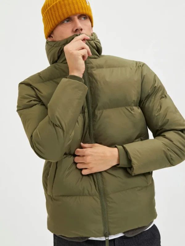 Overtøj>SELECTED KORT PUFFERJAKKE Green