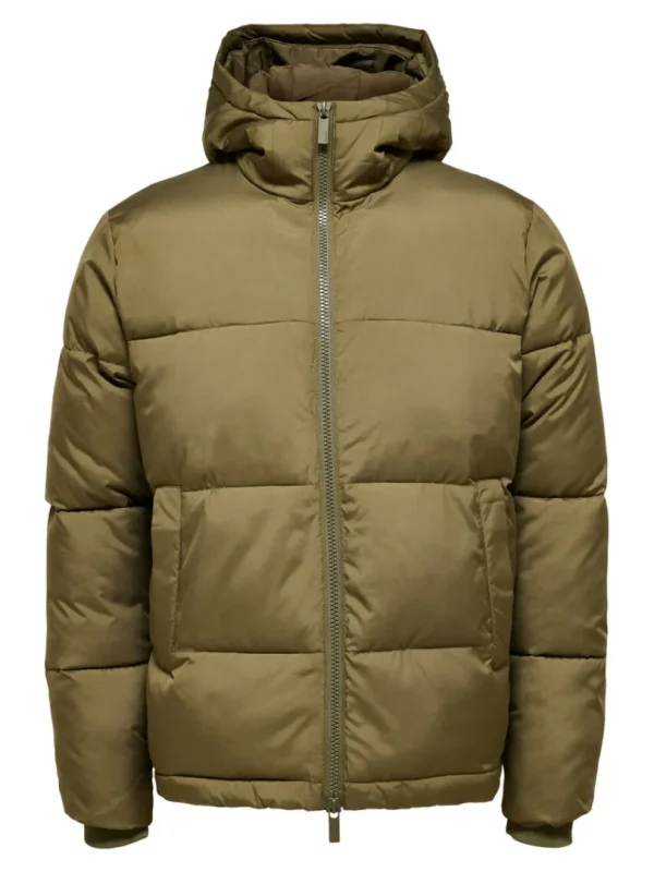 Overtøj>SELECTED KORT PUFFERJAKKE Green