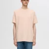 T-shirts>SELECTED KORTÆRMET AFSLAPPET FIT T-SHIRT Pink