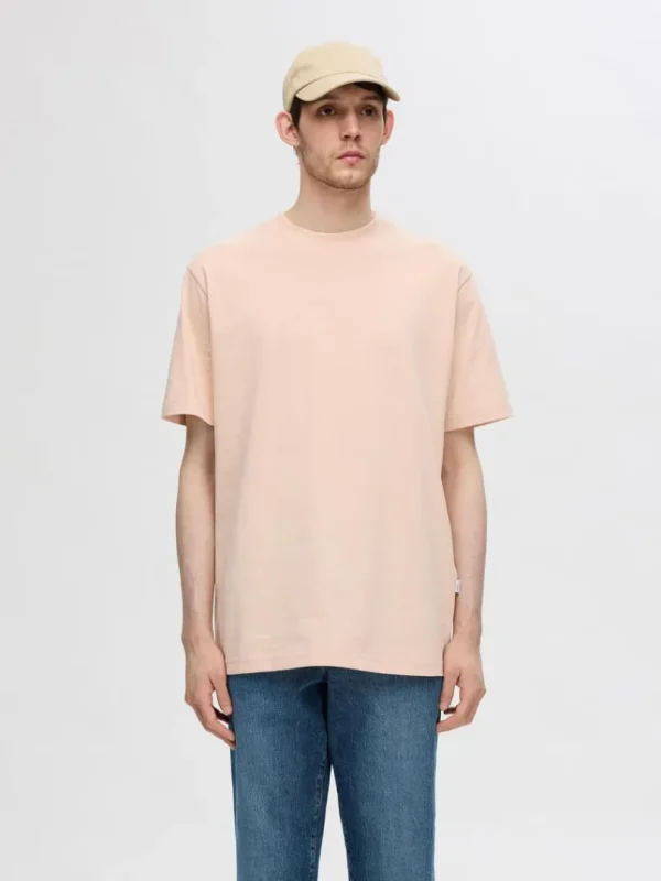 T-shirts>SELECTED KORTÆRMET AFSLAPPET FIT T-SHIRT Pink