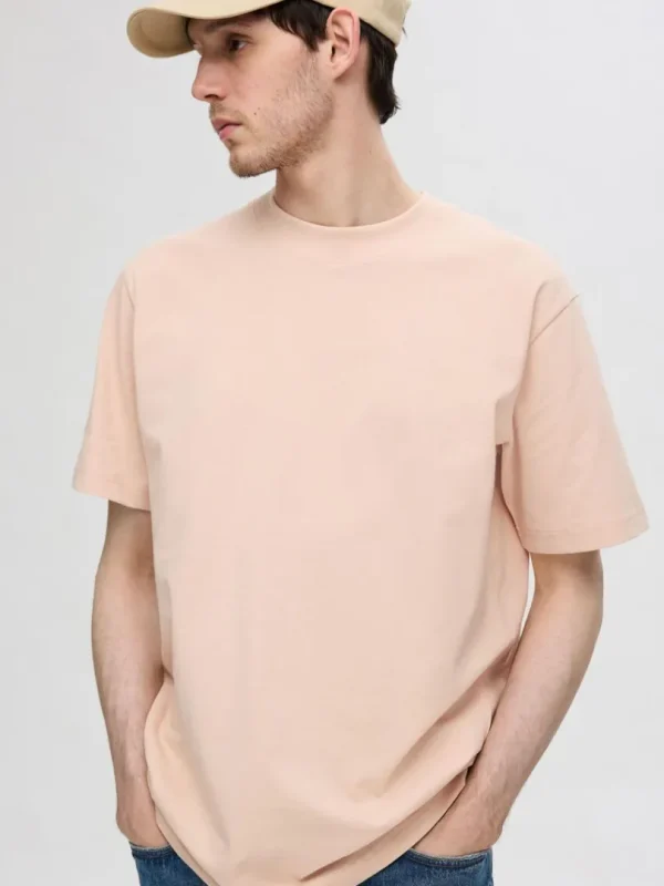 T-shirts>SELECTED KORTÆRMET AFSLAPPET FIT T-SHIRT Pink