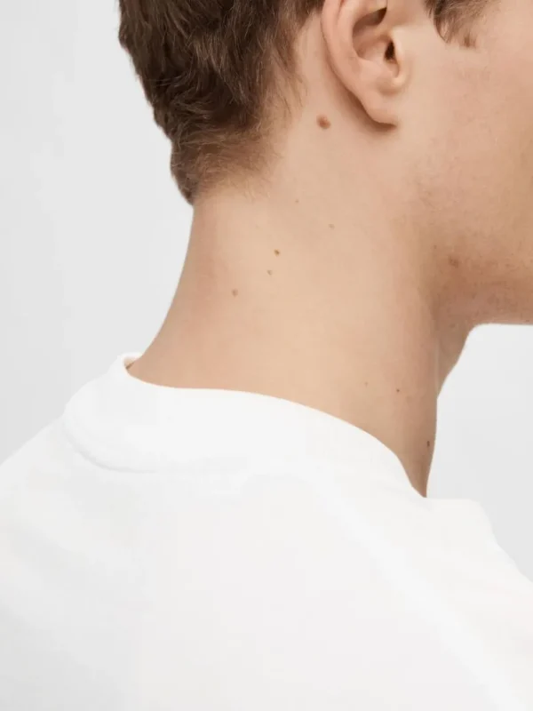 T-shirts>SELECTED KORTÆRMET AFSLAPPET FIT T-SHIRT White