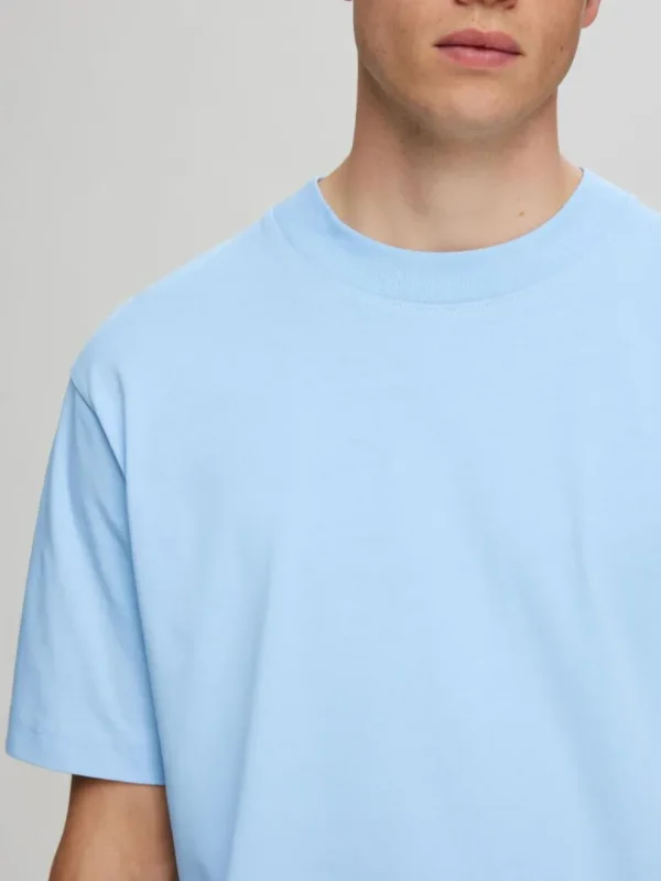 T-shirts>SELECTED KORTÆRMET AFSLAPPET FIT T-SHIRT Blue