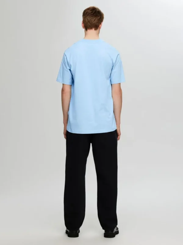 T-shirts>SELECTED KORTÆRMET AFSLAPPET FIT T-SHIRT Blue