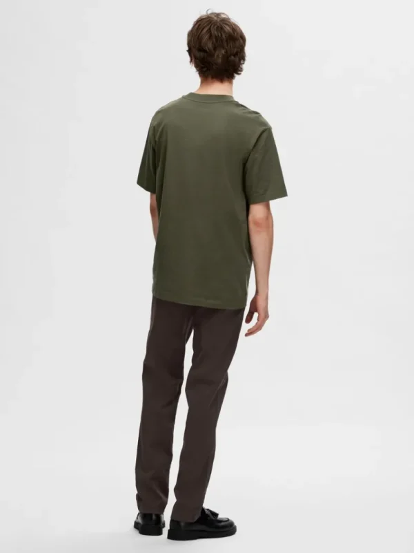 T-shirts>SELECTED KORTÆRMET AFSLAPPET FIT T-SHIRT Green