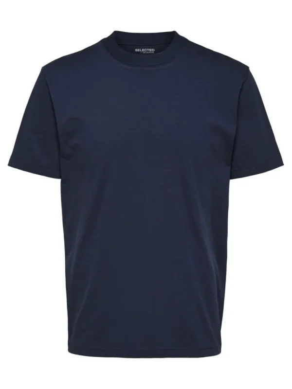 T-shirts>SELECTED KORTÆRMET AFSLAPPET FIT T-SHIRT Blue