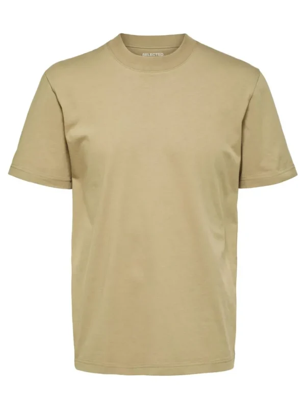 T-shirts>SELECTED KORTÆRMET AFSLAPPET FIT T-SHIRT Brown
