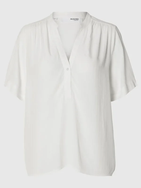 Toppe Og Bluser>SELECTED KORTÆRMET BLUSE White