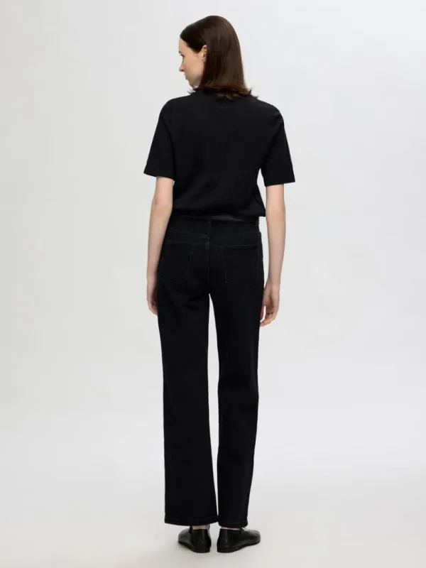 T-shirts>SELECTED KORTÆRMET BOMULD T-SHIRT Black