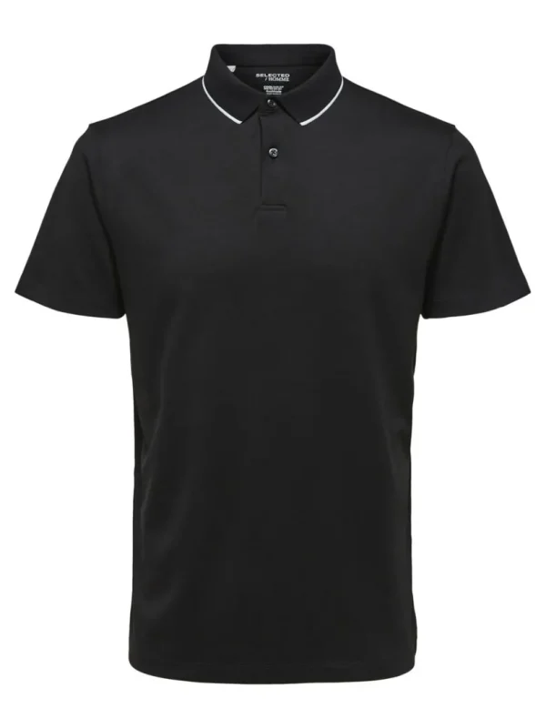Poloer>SELECTED KORTÆRMET COOLMAX® POLO Black