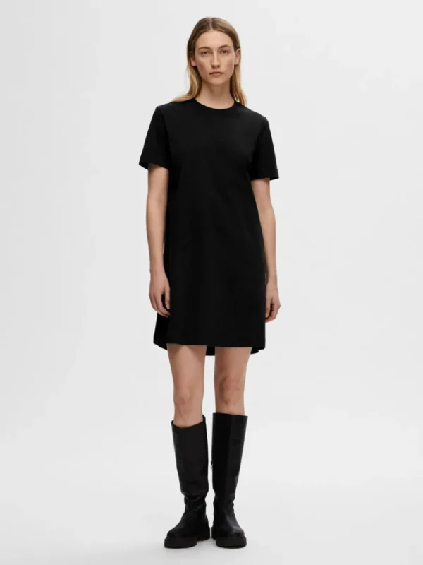 Kjoler>SELECTED KORTÆRMET KORT KJOLE Black