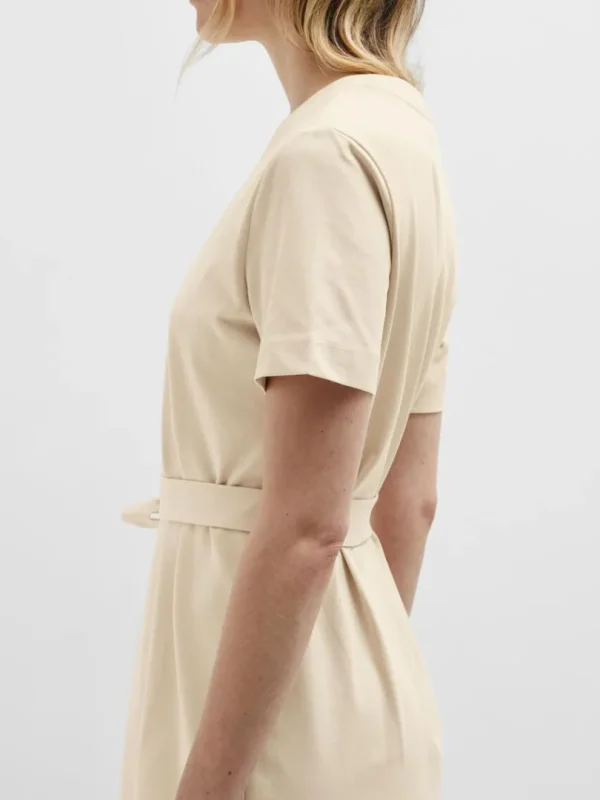 Kjoler>SELECTED KORTÆRMET KORT KJOLE Beige