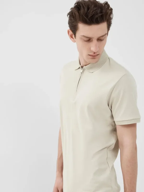 Poloer>SELECTED KORTÆRMET LYNLÅS POLO Beige