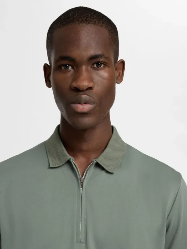 Poloer>SELECTED KORTÆRMET LYNLÅS POLO Green